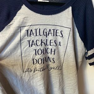 Maurices blue and grey football tshirt
